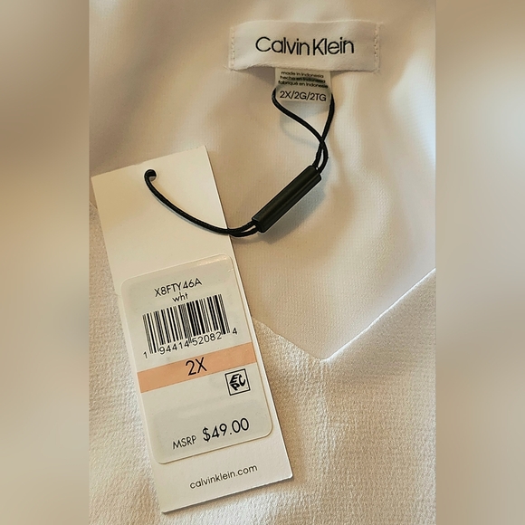 Calvin Klein White V-Neck Cami Tank Top NWT - Picture 7 of 8